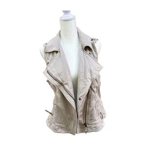 Marrakech Women’s Moto Vest – Taupe | Soft Sueded Finish | Size S